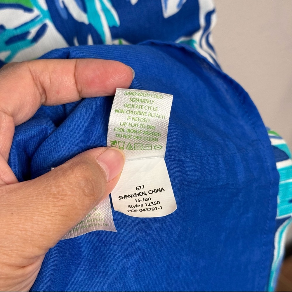 Lilly Pulitzer Size 2 Blue Crush Bamboo Print Penelope Shift Dress Resort Preppy - Picture 6 of 6